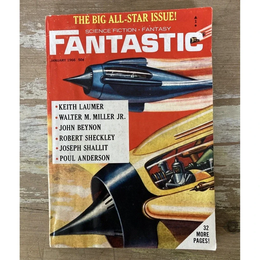 Vintage sci fi science fiction pulp magazine Fantastic 1966 All Star Issue EVC